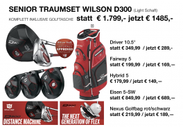 Preisauszeichnung Wilson D300 Senior Set