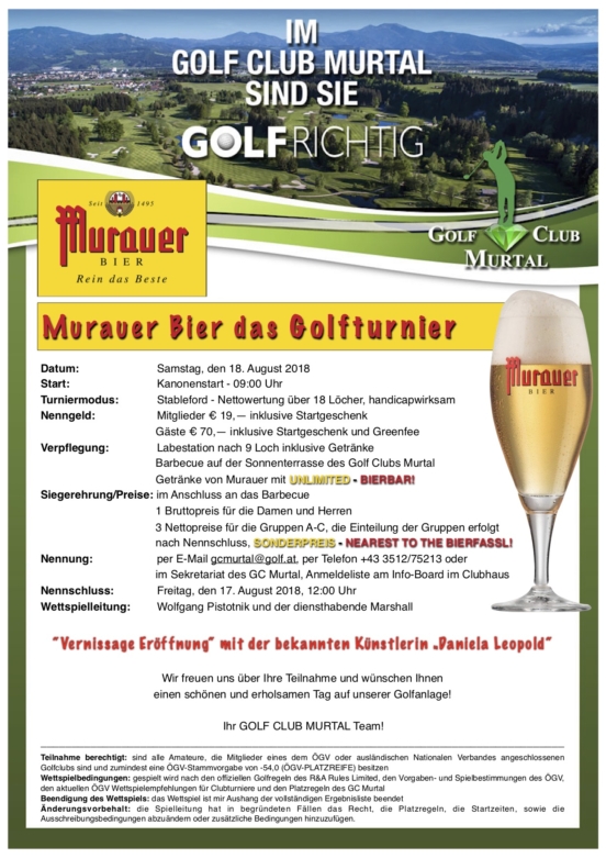 Ausschreibung Murauer Bier Turnier 2018