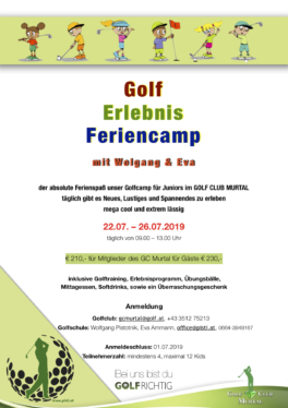 Ferien - Erlebniscamp 2019 GC Murtal