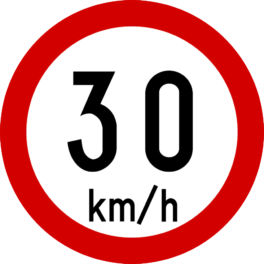 30km:h Tafel Verkehrszeichen