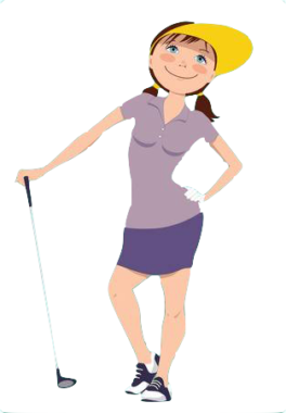 Golf Dame Cartoon