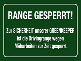 Schild Range Mähen 40x30cm