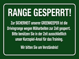 Schild Range Mähen Ballautomat 40x30cm