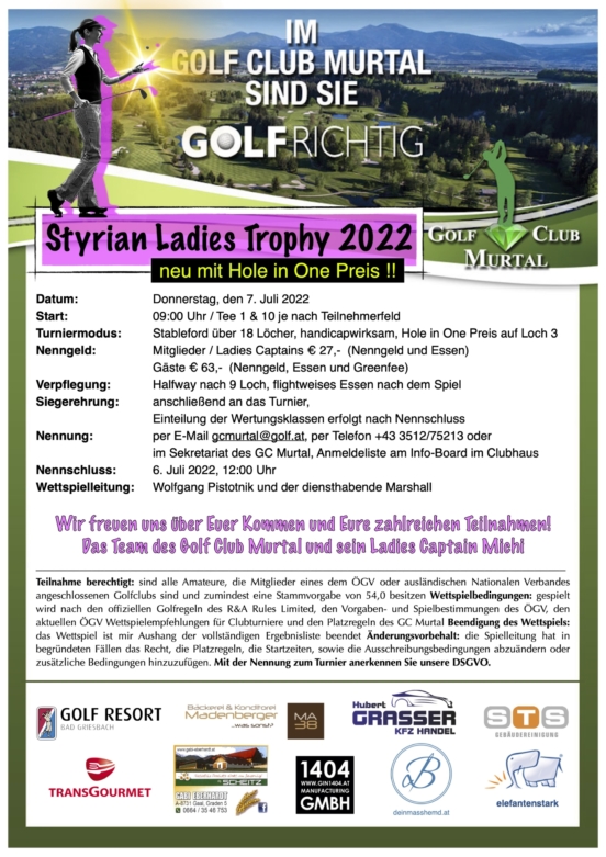 Ausschreibung Styrian Ladies Trophy 2022