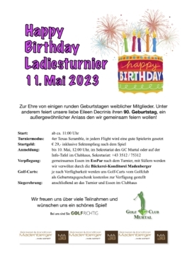 Ausschreibung Happy Birthday Turnier