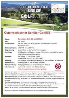 Ausschreibung Schüler Golfcup 2023-01