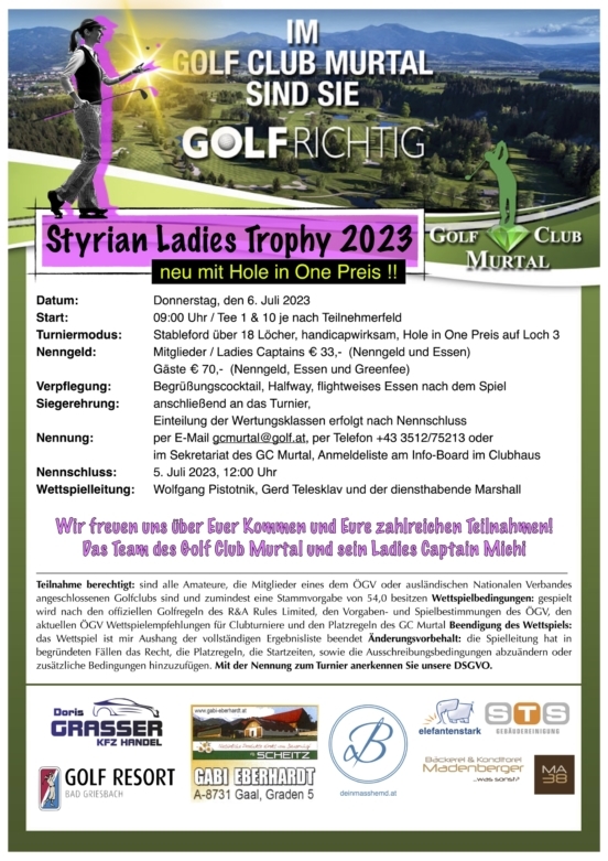 Ausschreibung Styrian Ladies Trophy 2023