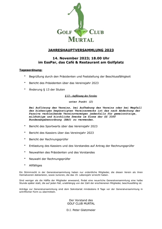 Jahreshauptversammlung 2023