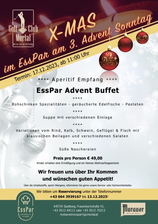 EssPar Weihnachtsbuffet 2023 mit Suppe