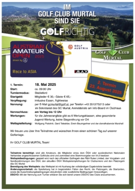 Ausschreibung 1. Austrian Amateur Open 2025