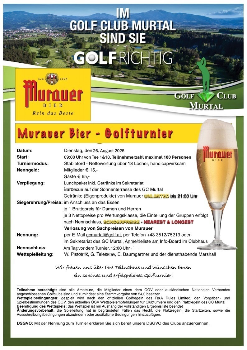 Ausschreibung Murauer Bier Turnier 2025