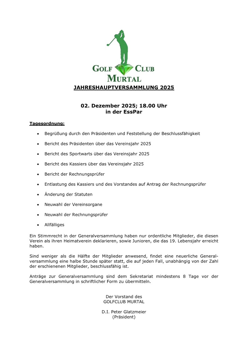 Jahreshauptversammlung 2025